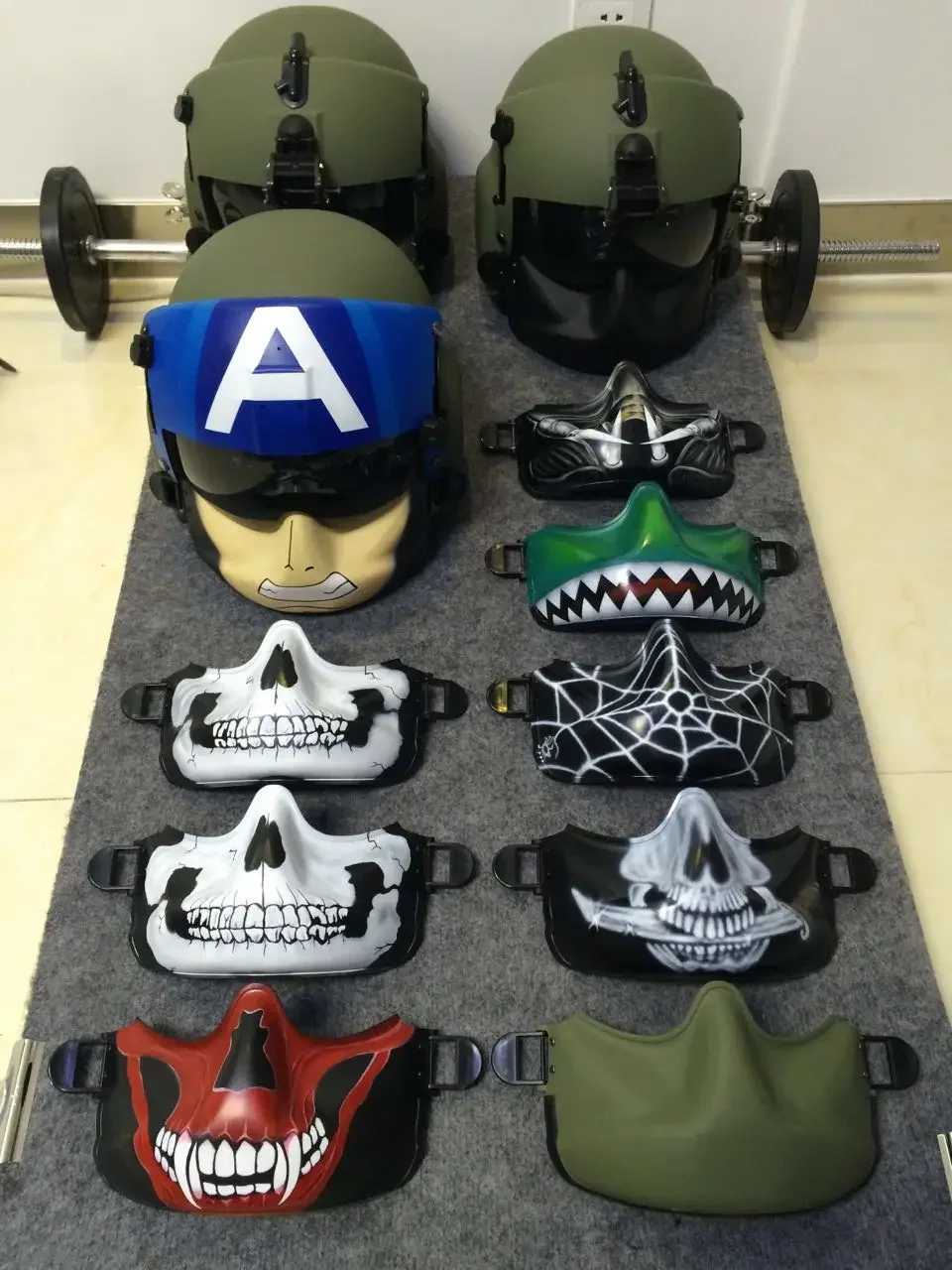 EVI HGU-56P Casco de aviación MFS Máscara protectora negra/baioneta base DIY + tornillo para la máscara protectora HGU-56P - imagen 4