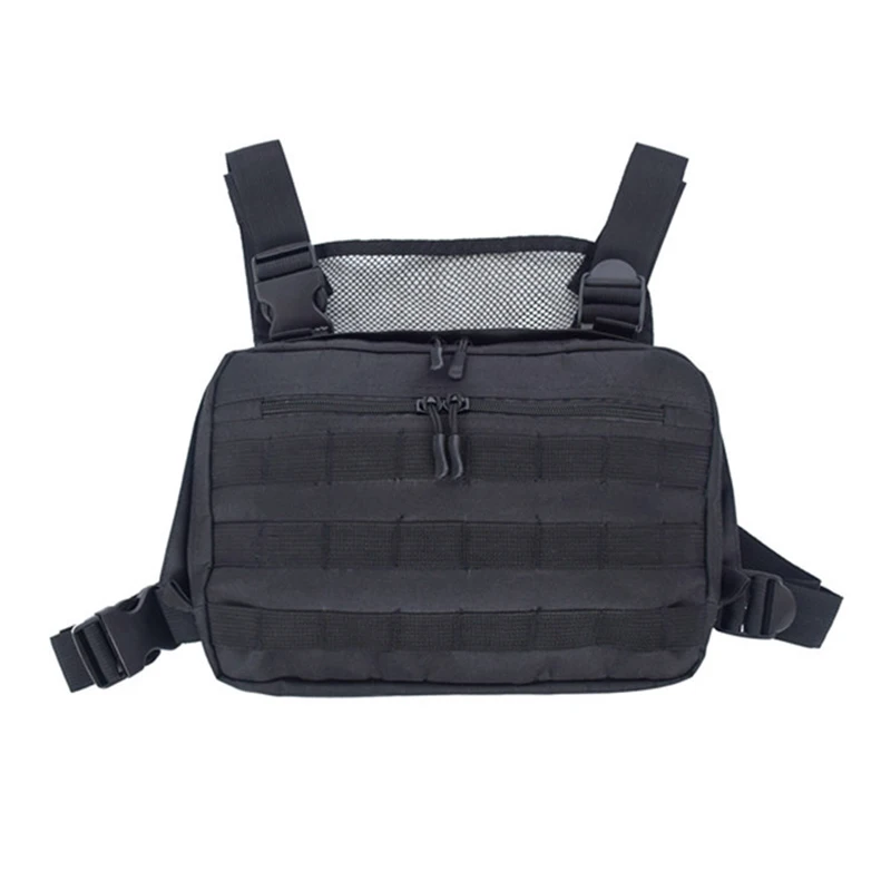 Chaleco de tela Oxford 600D para caza al aire libre, equipo militar, bolsa de accesorios Airsoft, sistema Molle táctico, bolsa de aparejo de pecho - imagen 2