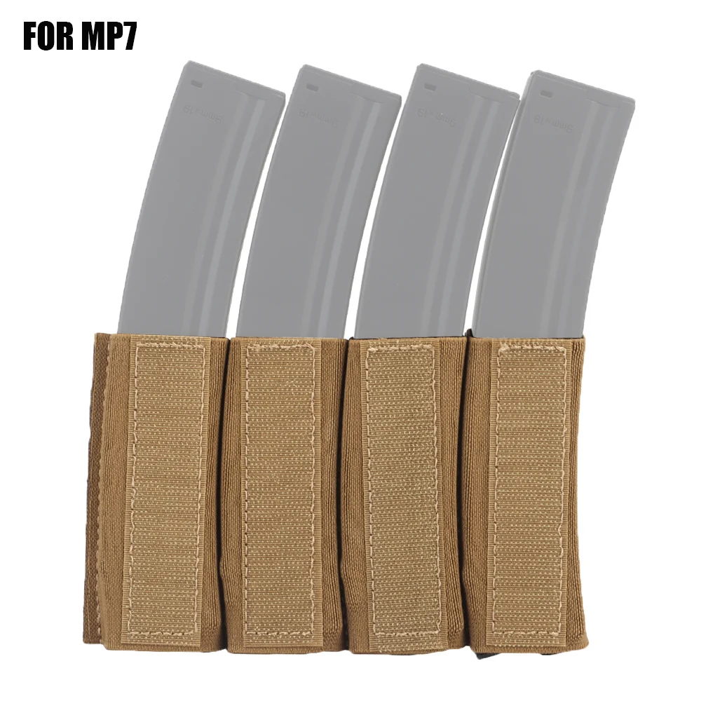 MK-Accesorios de aparejo de pecho táctico, bolsa de inserción de revista cuádruple, Chaleco de caza Militar, soporte de revista elástico incorporado, MP5, MP7 - imagen 5