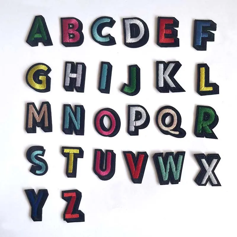 A-Z de tela con letras del alfabeto inglés, parches bordados para planchar, 26 insignias de letras, pegatinas para ropa - imagen 2