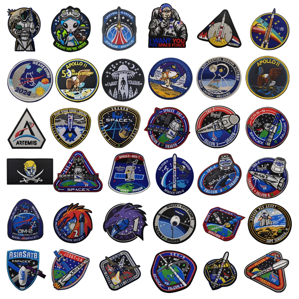 Accesorios para bolsa al aire libre, insignia bordada para explorar el espacio, chaqueta, brazalete, artesanía, parche para mochila con gancho y bucle DIY - imagen 2