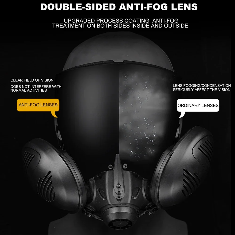 Máscara de Halloween estilo Cyberpunk, máscaras de fiesta de Cosplay de cara completa, utilería, lentes desmontables, protección táctica, Paintball, Airsoft - imagen 5