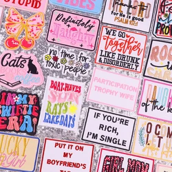 Parches para planchar con letras positivas para ropa, parche térmico, parches bordados de confianza para chaqueta, parche bordado Fusible