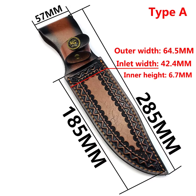 Funda cuero cuchillo recto táctico – Vaina cinturón con clip - imagen 5