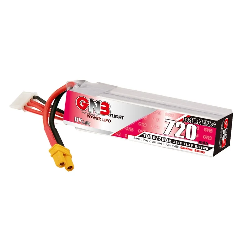 1/3/5/8 Uds GAONENG GNB 3S 720mAh HV Lipo batería MAX 100C/200C para RC Tinywhoop FPV Kit de marco Dron de carreras con enchufe de XT30U-F - imagen 5