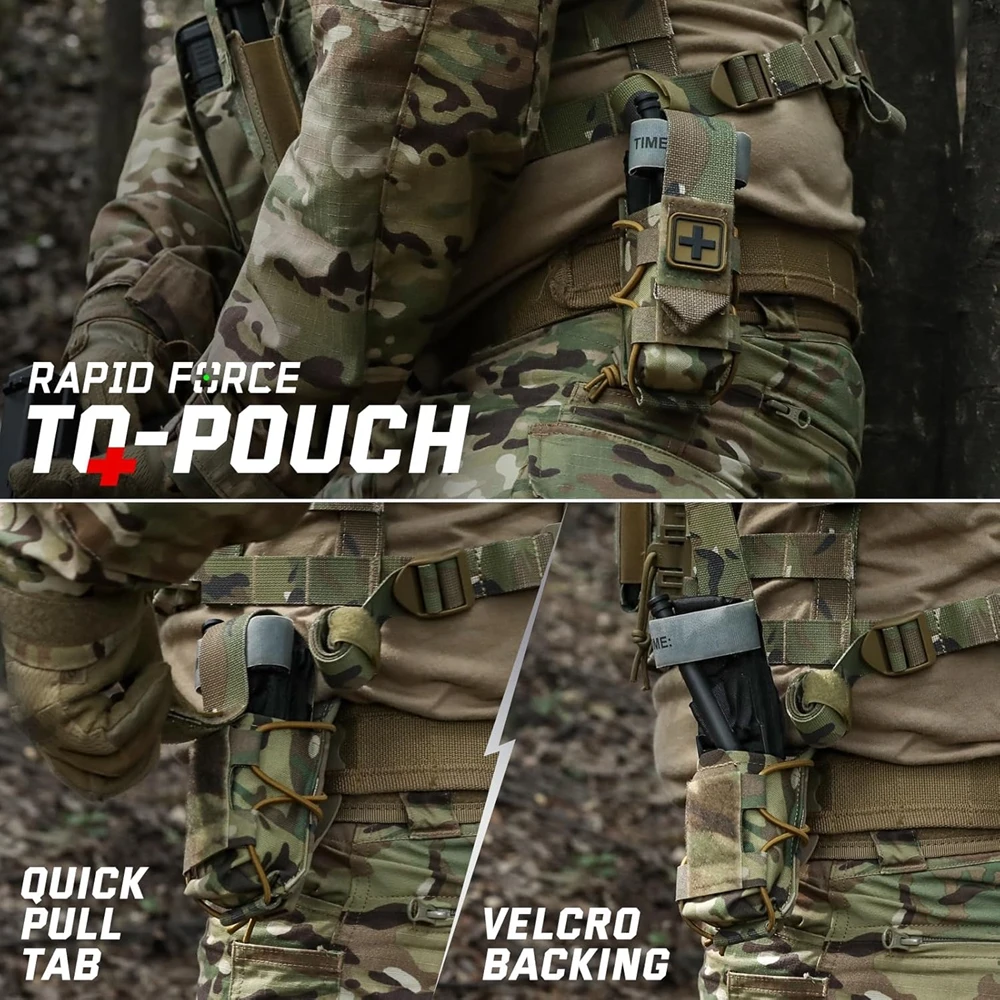 Soporte de torniquete MOLLE, soporte IFAK TQ, funda médica táctica, botiquín de primeros auxilios, parche cruzado/cable de pengué con torniquete - imagen 5