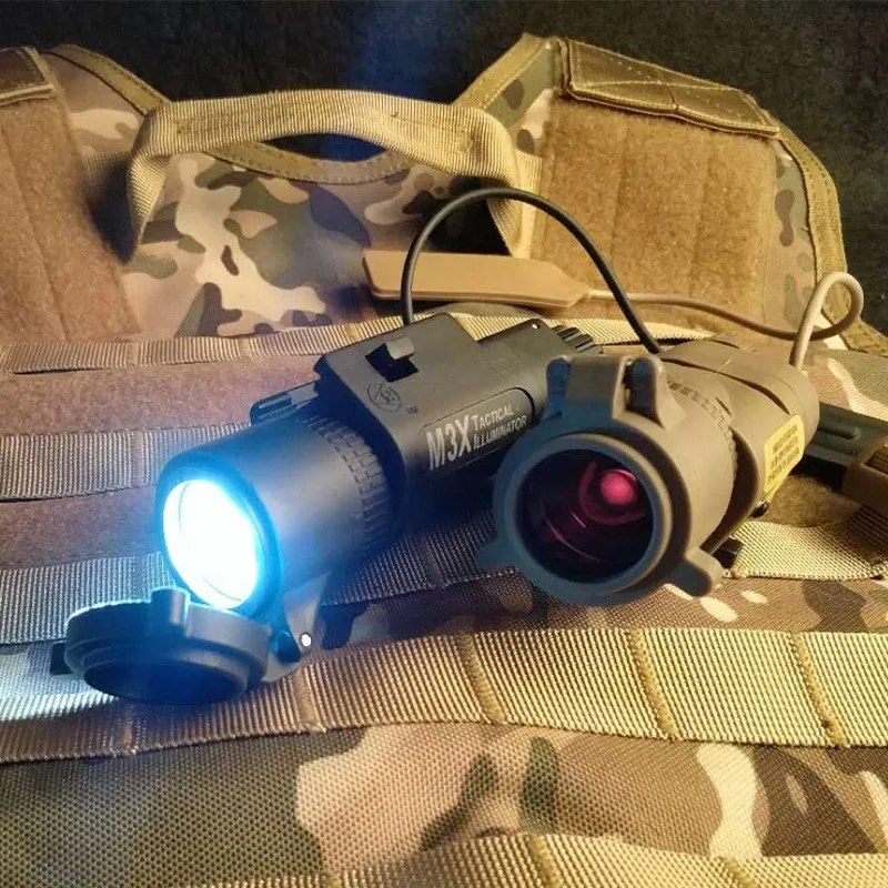 WADSN-pantalla de lámpara de filtro infrarrojo desmontable, linterna táctica M3X para AR15 HK416 M4 Fit 20mm Picatinny Rail X300 X400 Gun light - imagen 4