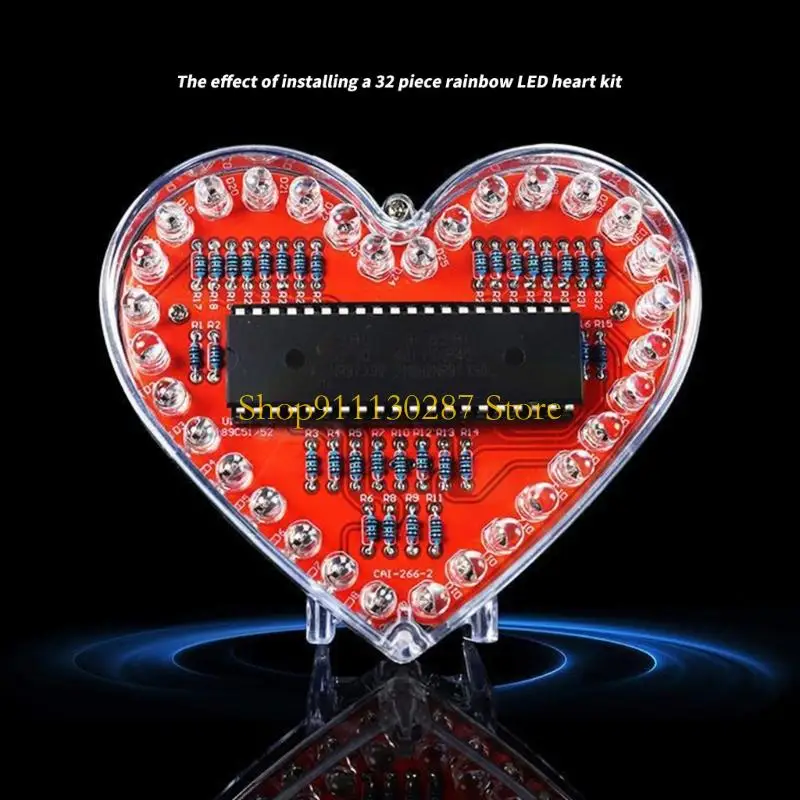 Placa circuito corazón J1HC para electrónica, soldadura potencia ampliable para principiantes, 5V - imagen 3