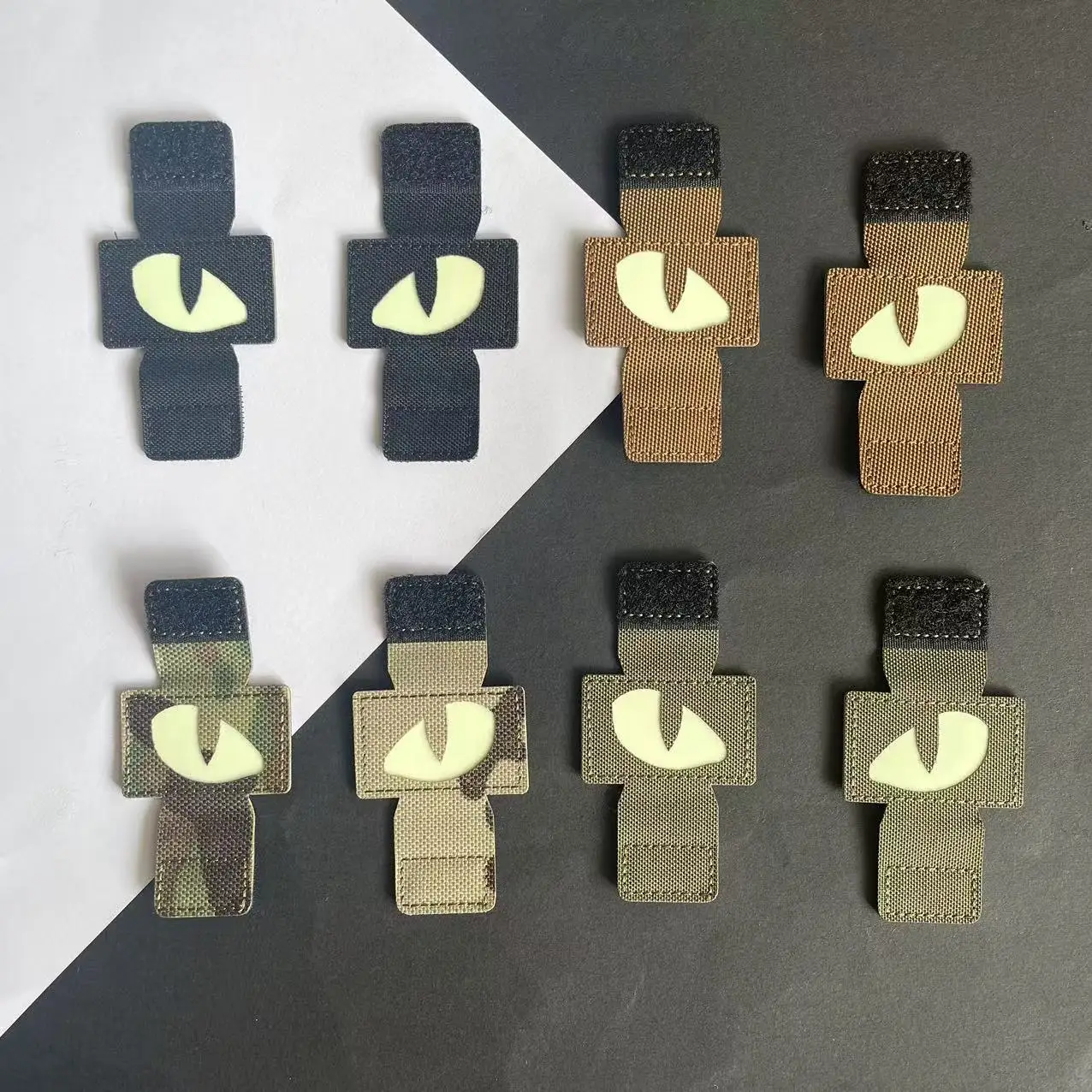 Insignias de ojos de diablo de gato, pegatina para ropa que brilla en la oscuridad, apliques de Combat Ranger, equipo táctico, parche de gancho y bucle que brilla en la oscuridad - imagen 5