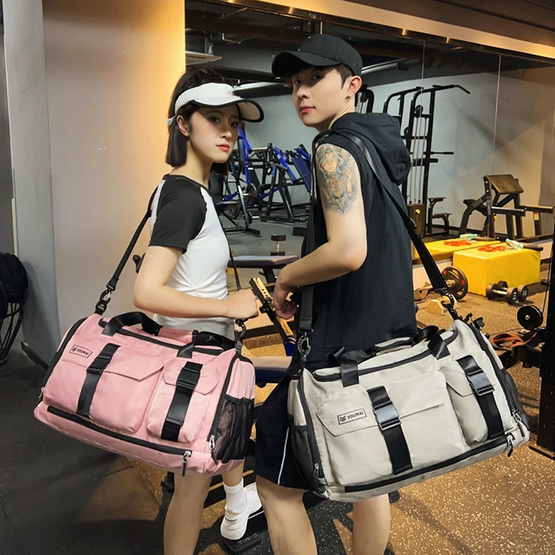 Bolsa deportiva para entrenamiento físico para mujer, bolso de viaje en seco y húmedo, para senderismo al aire libre, Camping, bolsas de hombro, bolso de equipaje grande - imagen 3