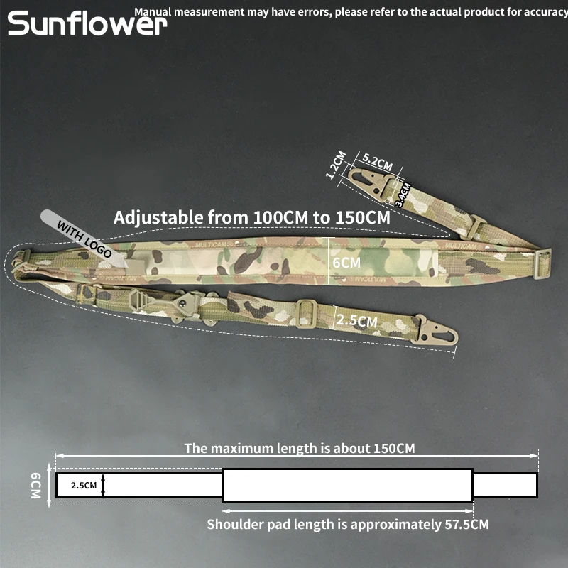 Hombreras tácticas de acero de 2 puntos, accesorios de equipo de eslinga, correas ajustables para equipo de tiro, correas de hombro aceptables de 10kg - imagen 4