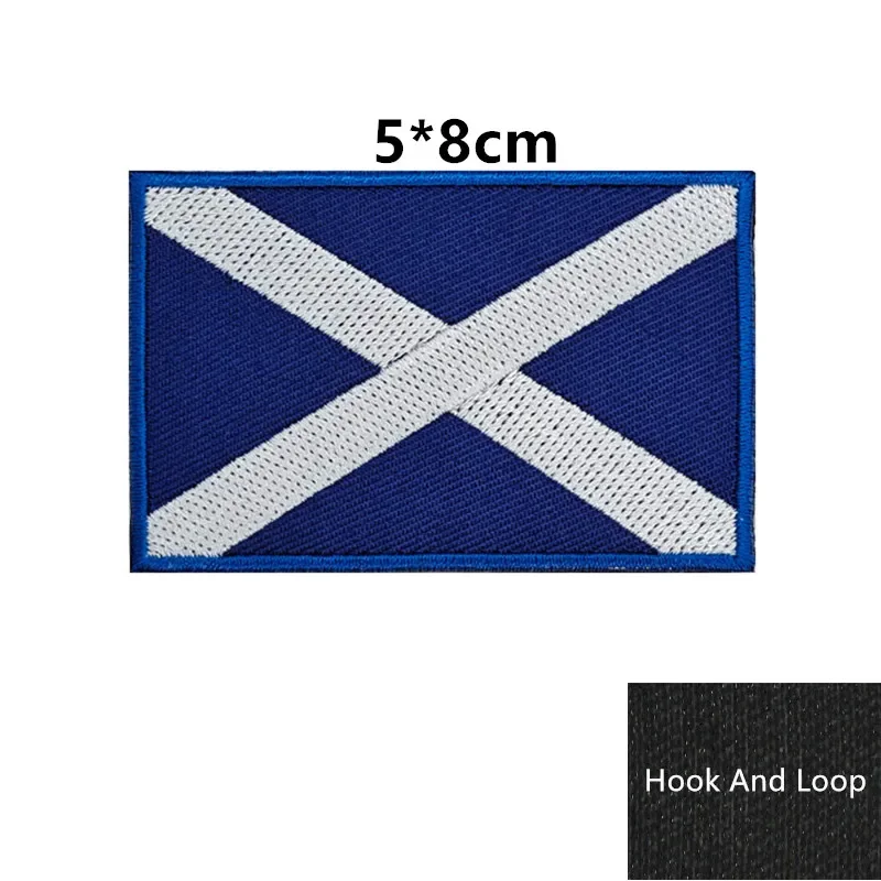 5x8cm1PC bandera escocesa parches de Escocia brazalete parche bordado gancho y bucle insignia bordada raya militar - imagen 5