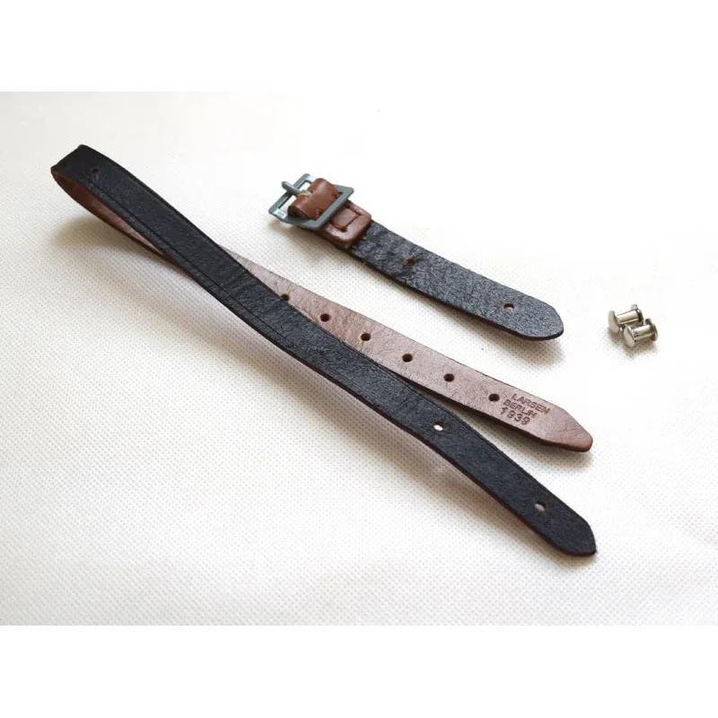 Casco alemán M35 M40 M42, correa para la barbilla de cuero negro, accesorio táctico - imagen 3