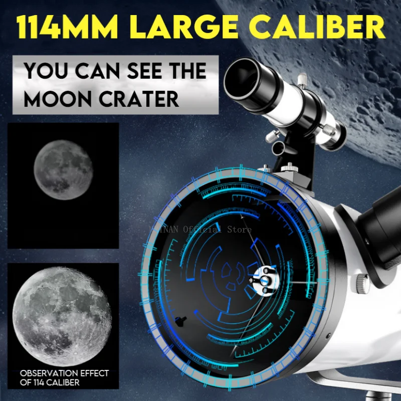 Telescopio astronómico profesional, calibre grande de 114MM, 875X, para binoculares espaciales, soporte para tomar fotos, visión nocturna, Luna - imagen 4