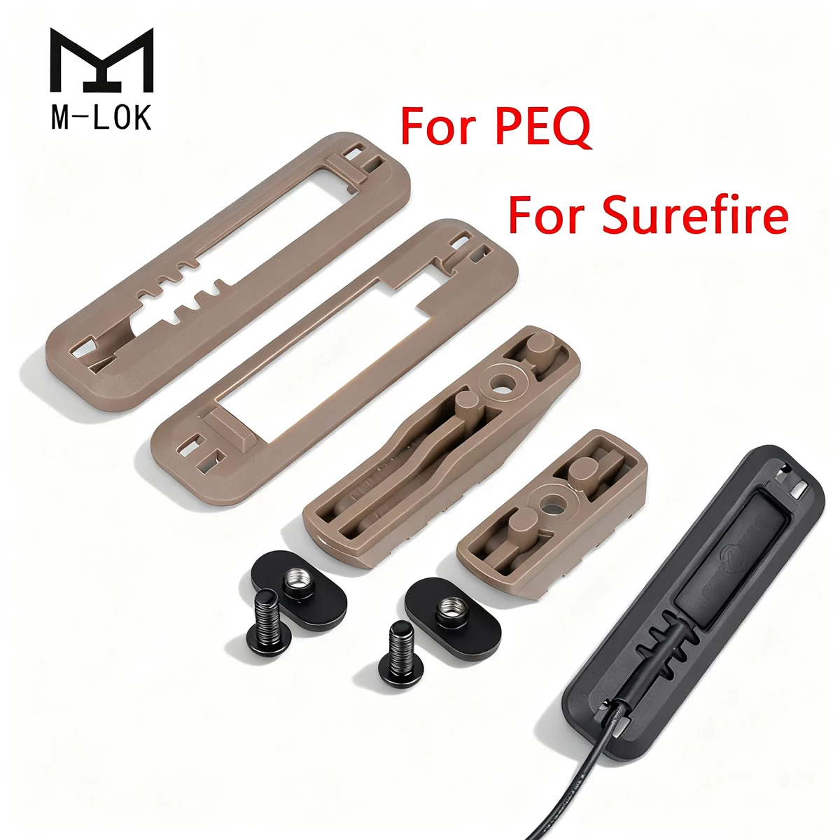 Placa de montaje de interruptor de cinta de riel táctico MOE para armas Airsoft PEQ 15 Surefire M300 M600 linterna MLOK accesorios de interruptor