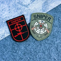Parche táctico francotirador con velcro, emblema militar airsoft