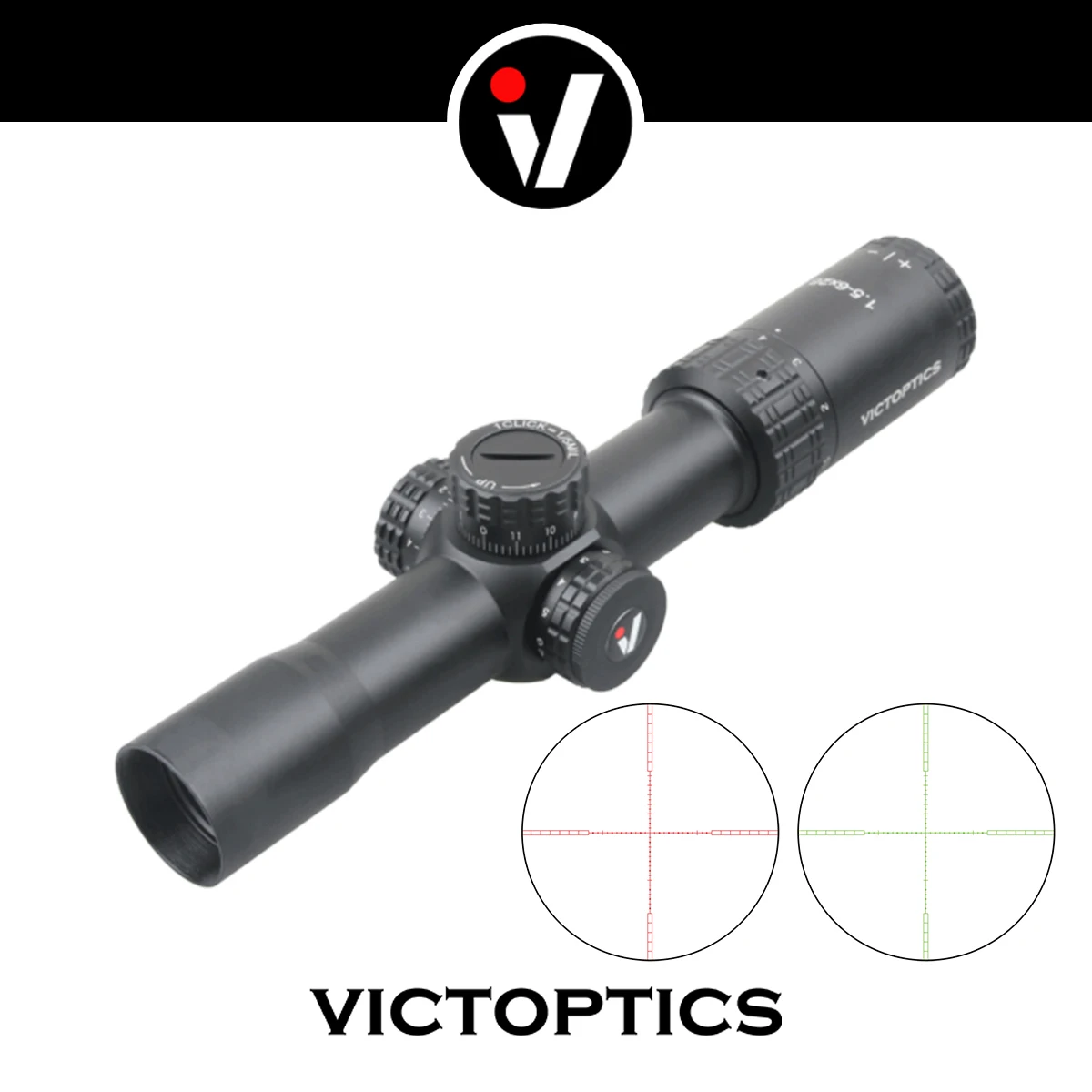 Victoptics 1.5-6x28 SFP Mira Telescópica | Iluminación Roja/Verde & Verdadero Zoom 4x | 1/5 MIL con Bloqueo de Torreta | Para Rifle de Aire