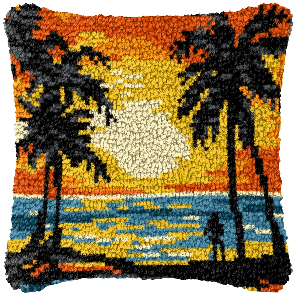 Juego de ganchos de pestillo de serie de paisaje al aire libre, Kit de gancho de pestillo bordado, gancho de pestillo de pintura, paquete de almohadilla de botón de almohada hecho a mano DIY - imagen 3