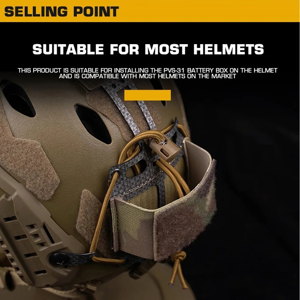 Estuche de batería para casco táctico PVS31, sistema de retención de casco rápido, caja de batería de PVS-31 ajustable, bolsa de almacenamiento - imagen 5