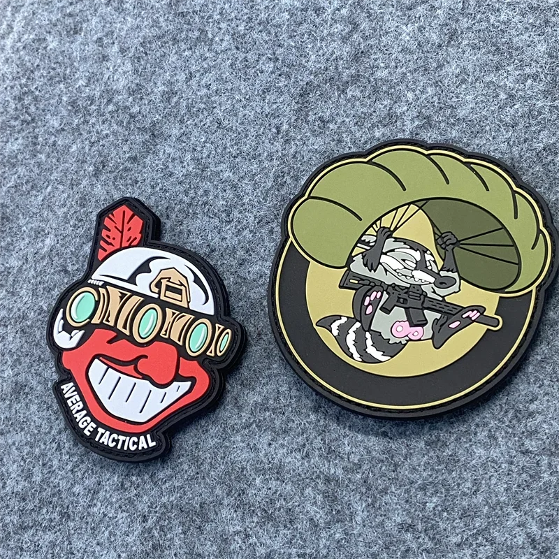Parche de telescopio para casco, pegatina de paracaídas de dibujos animados de PVC 3D, insignia de moral táctica, gancho y bucle, brazalete, mochila, parches de ropa - imagen 4