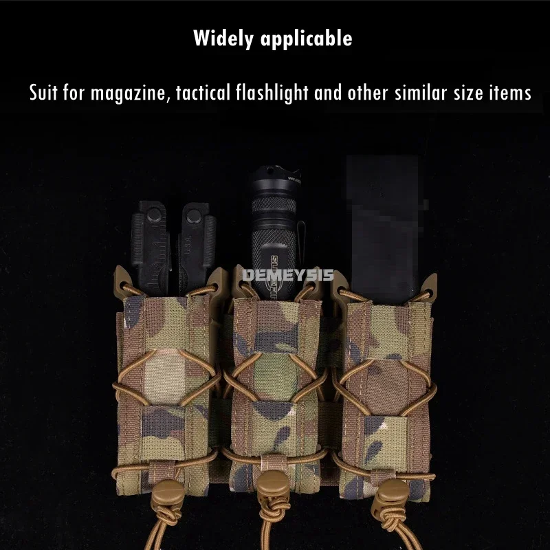Bolsas para revistas de tiro, sistema MOLLE, Paintball táctico, bolsas triples de 9MM, CS, juego de guerra, herramientas de caza, bolsa de cintura Mag - imagen 4