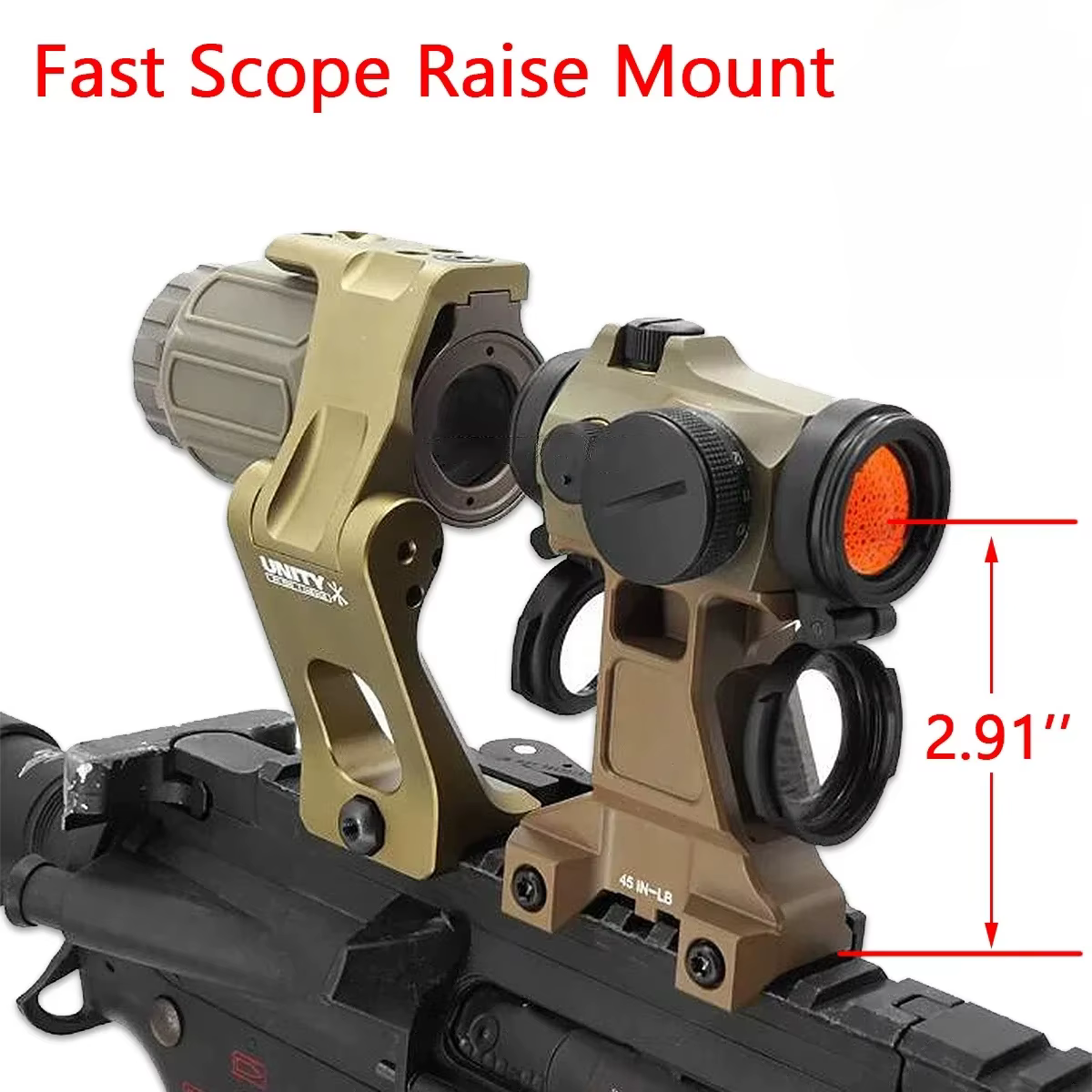 Elevador Unity G33 G43 para mira punto rojo – Montaje rápido Picatinny - imagen 4