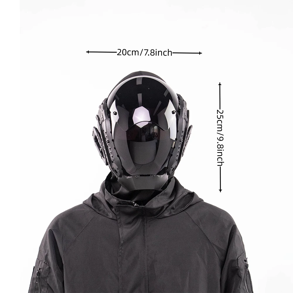 Máscara mecánica Cyberpunk, máscara táctica de Paintball Airsoft de estilo futurista, acabado oscuro sin iluminación, apta para fiesta de disfraces de Halloween - imagen 2