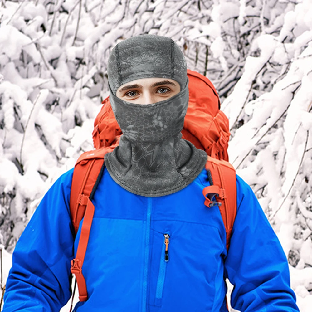 Pasamontañas para ciclismo, máscara facial de invierno para deportes al aire libre, esquí táctico, senderismo, caza, mantener el calor, forro polar para casco, bufanda, equipo para la cabeza - imagen 2