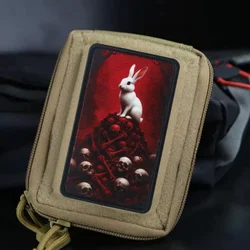 Parche táctico conejo calavera con velcro para brazalete y mochila