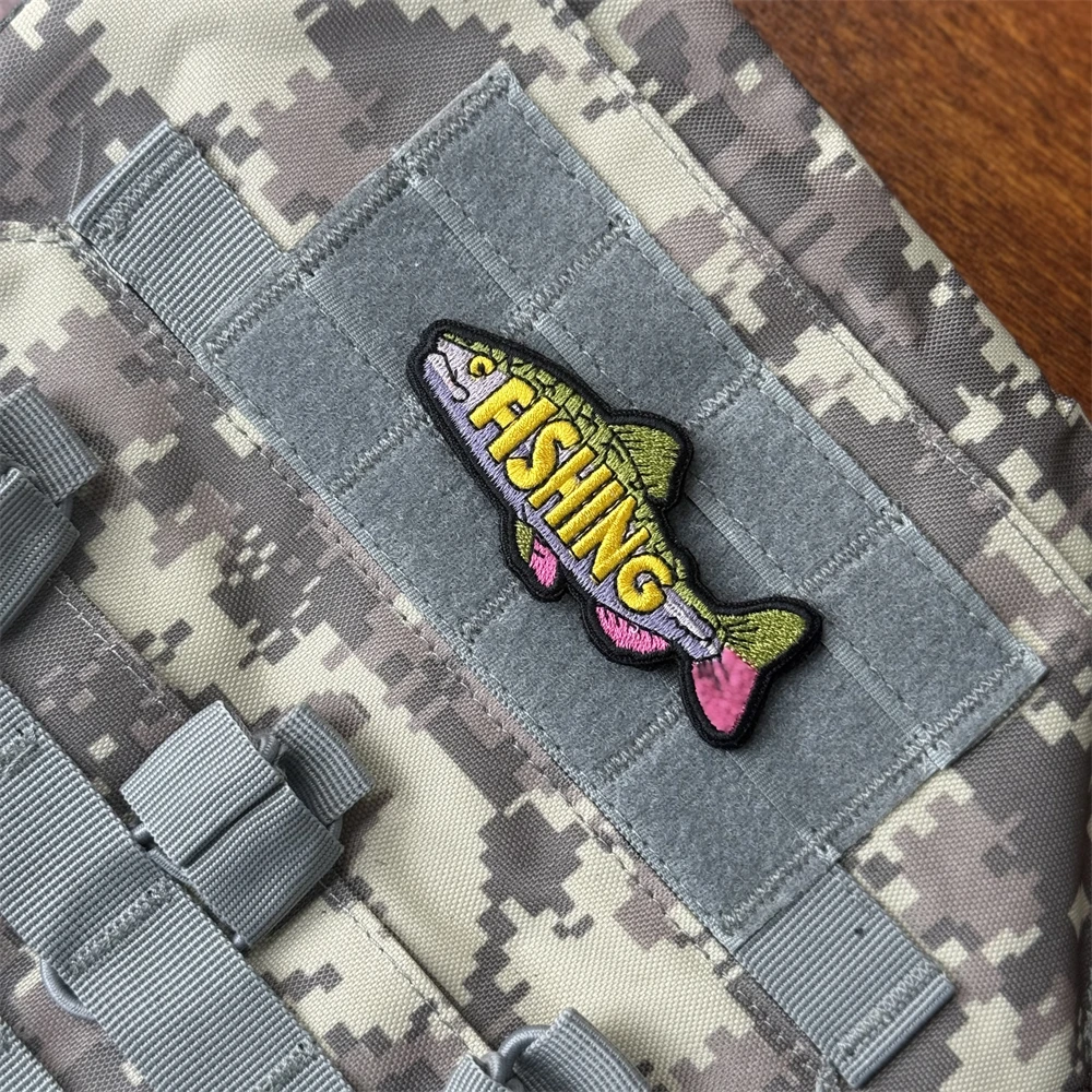 Parche táctico bordado pesca con velcro para brazalete mochila - imagen 2