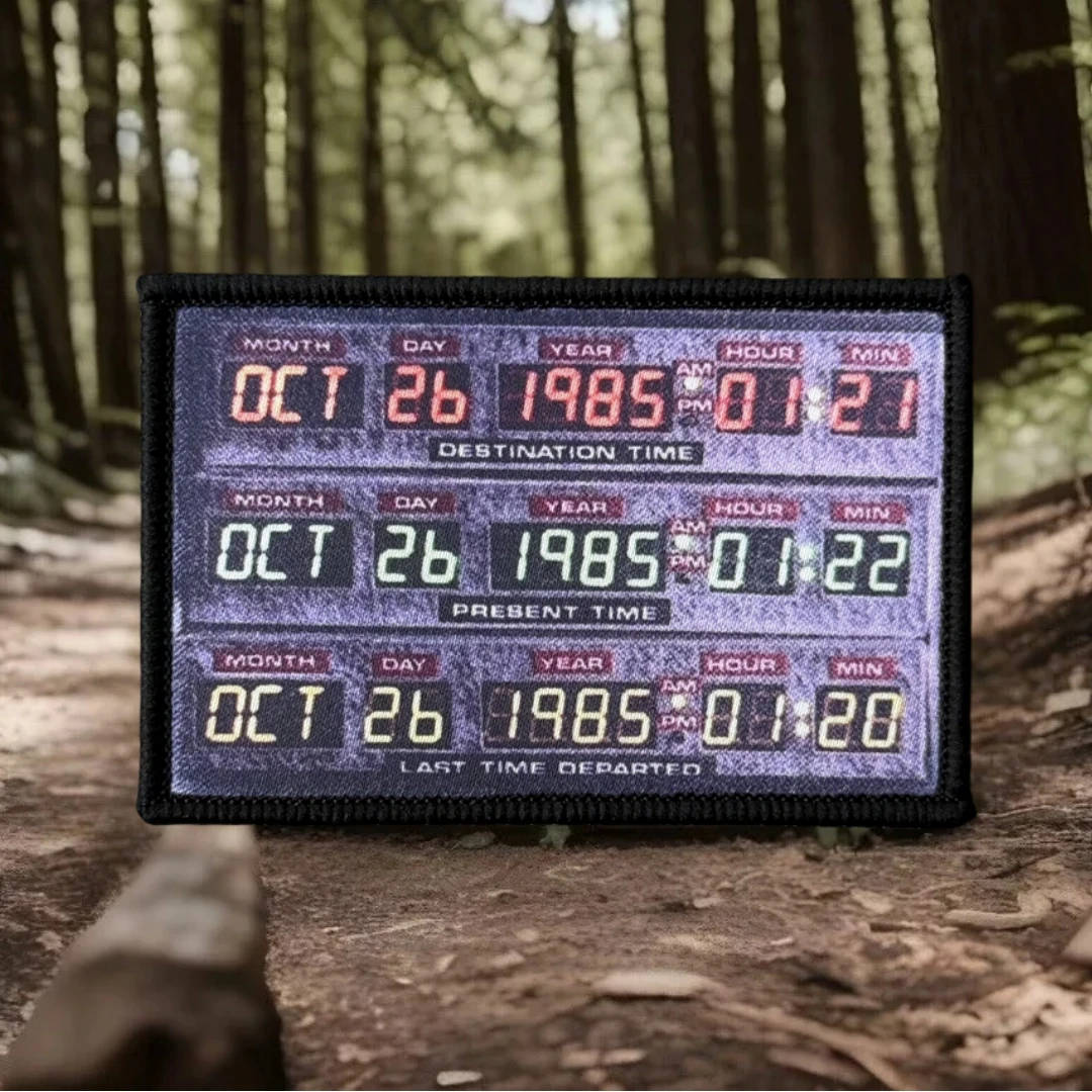 Insignia de moral táctica de la máquina del tiempo, parche impreso en ropa, parches militares con gancho y bucle, pegatina para mochila, apliques para brazalete - imagen 4