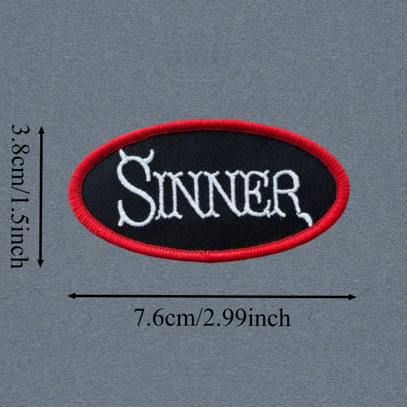 SINNER-Parche bordado de Jesucristo, insignia de moral con gancho y bucle táctico, pegatinas decorativas para mochila, parches para brazalete para ropa - imagen 3