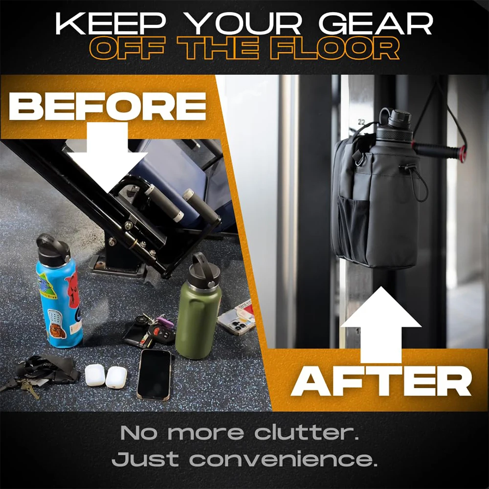 Bolsa bandolera magnética para botellas para hombres y mujeres Bolsa de gimnasio magnética para viajes, trabajo y deportes Mantenga sus artículos alejados del sucio suelo del gimnasio - imagen 2