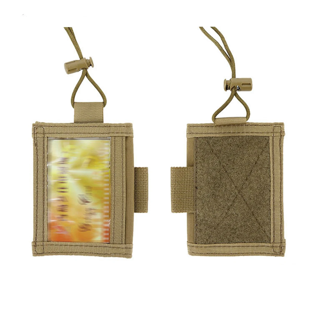 Estuche táctico para tarjetas de identificación, cordón para el cuello y organizador de tarjetas de crédito, monedero de cambio, soporte para billetera de identificación - imagen 4