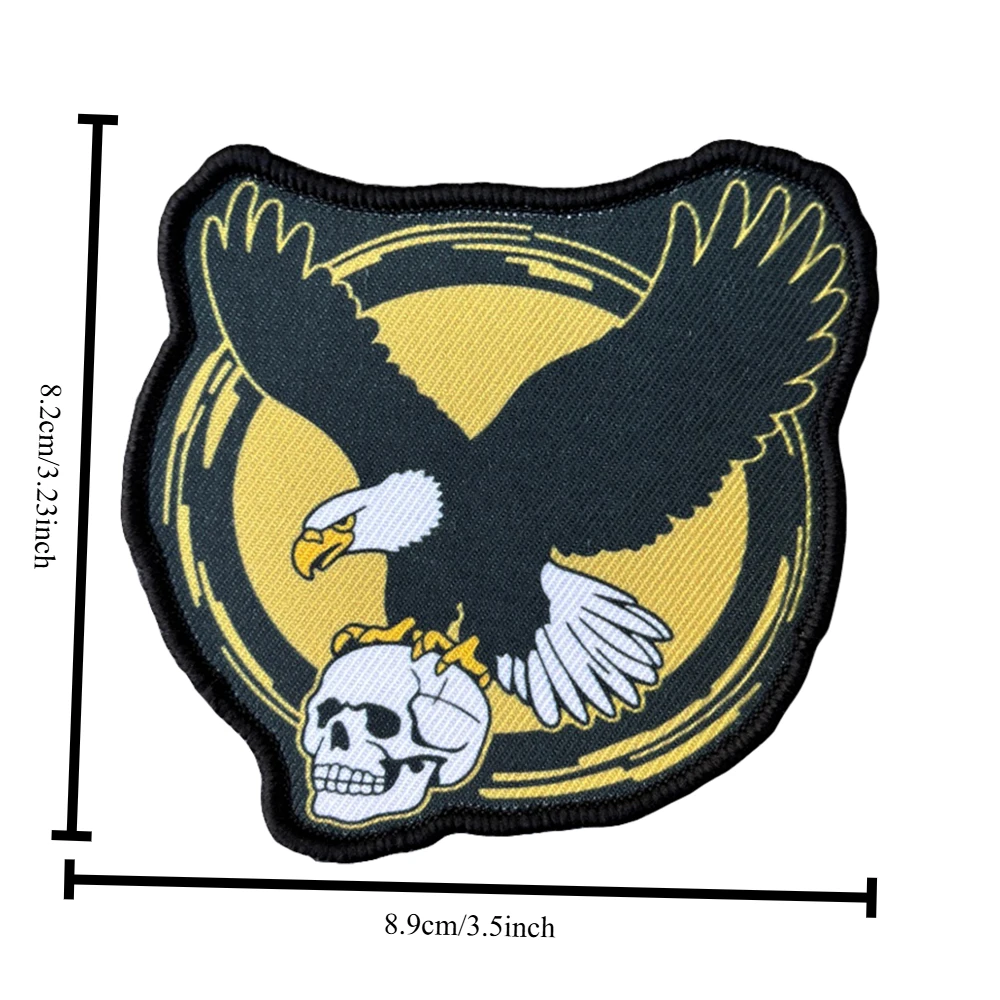 Parche táctico calavera águila estilo meme para airsoft con velcro - imagen 2