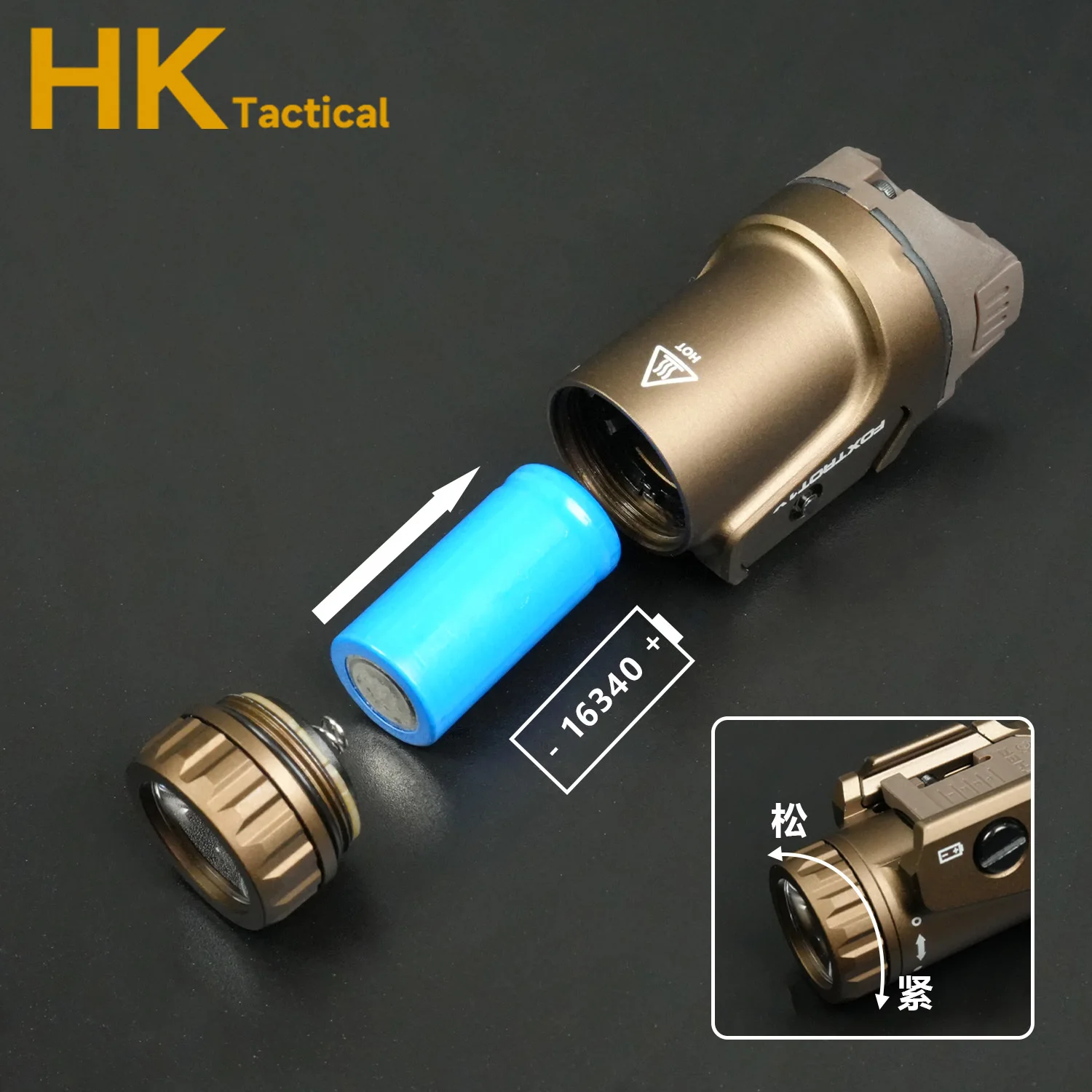 Airsoft táctico FOXTROT1X 800 lúmenes linterna colgante de Metal multifuncional caza al aire libre luz de explorador para riel de 21mm - imagen 5