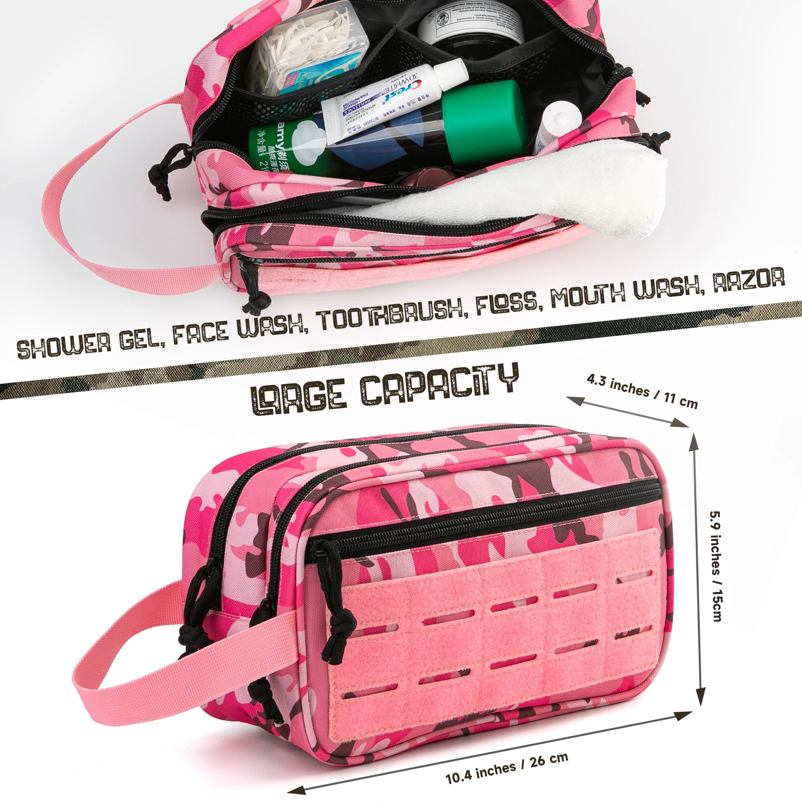 Neceser táctico para mujer, bolsa de higiene, herramienta EDC, bolsas Molle, Kit Dopp pequeño, Kit de afeitado para hombre, bolsa de ducha de viaje - imagen 2