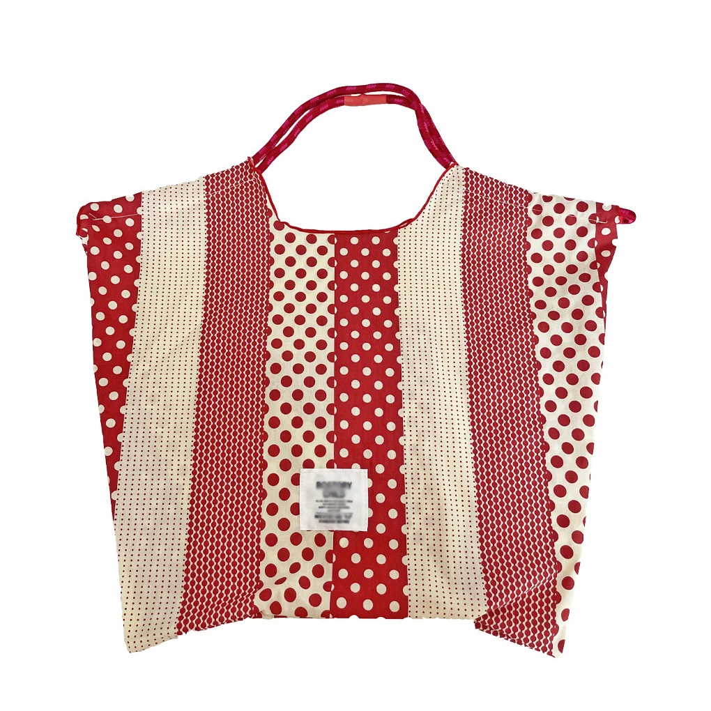 Lawaia-Bolso de algodón con cordón para fiesta, bolsa de almuerzo con lunares, color rojo, negro y blanco, 50-40cm - imagen 4