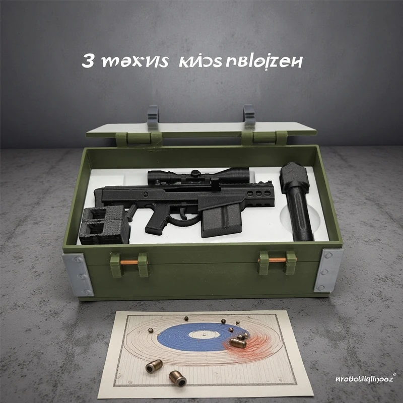 Mini Barrett M82 llavero de juguete con estampado 3D funcional pistola Blaster llavero de juguete Cool niños regalos de descompresión mochila colgante - imagen 5