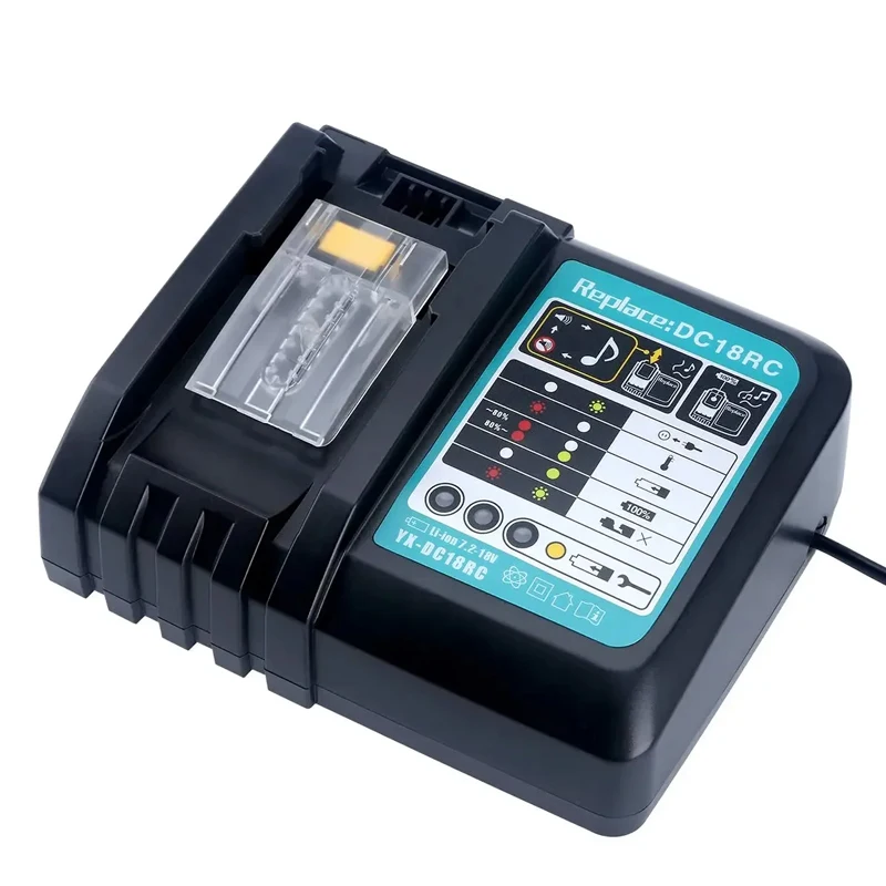 Cargador de batería de iones de litio DC18RC, corriente 3A para batería Makita de 14,4 V y 18V BL1830 BL1430 para herramientas eléctricas Makita de 18V, cargador rápido - imagen 2