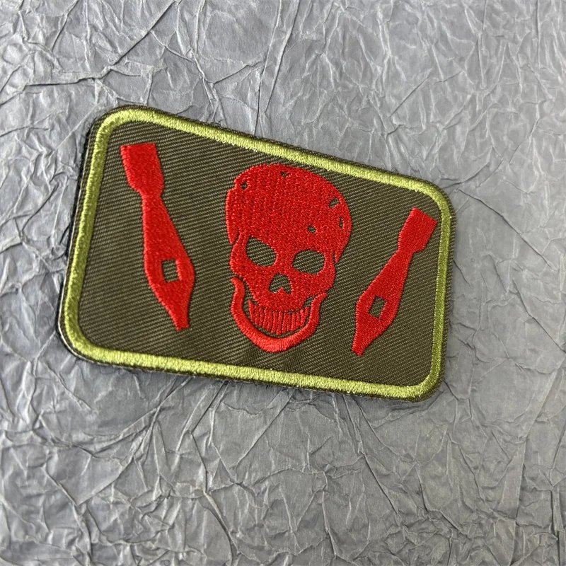 Parche impreso con bordado de calavera para ropa, equipo táctico, parches de gancho y bucle, pegatinas para mochila, insignia de moral - imagen 4
