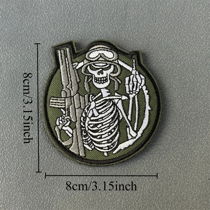 Parche táctico bordado soldado – Insignia de moral con velcro - imagen 3