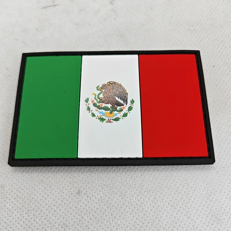 Parches bordados de bandera de México, parche de PVC con gancho y bucle, insignias de sombrero y bolsos de México, pegatinas de ropa, apliques de mochila - imagen 3