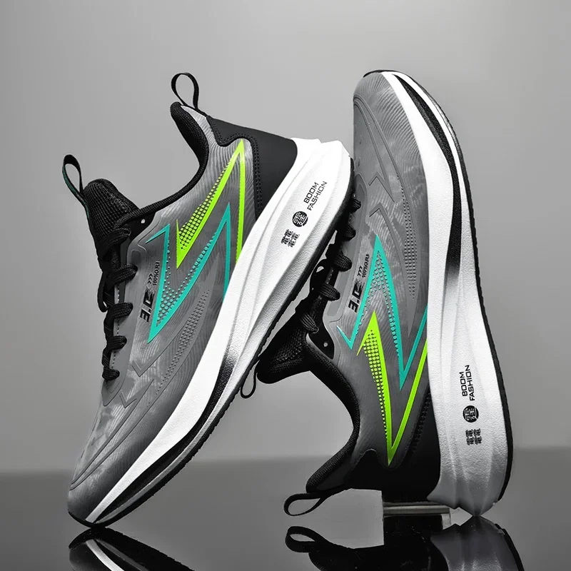 Zapatillas de correr de cuero para hombre, zapatos deportivos impermeables, antideslizantes para correr, caminar al aire libre, calzado masculino, otoño - imagen 3