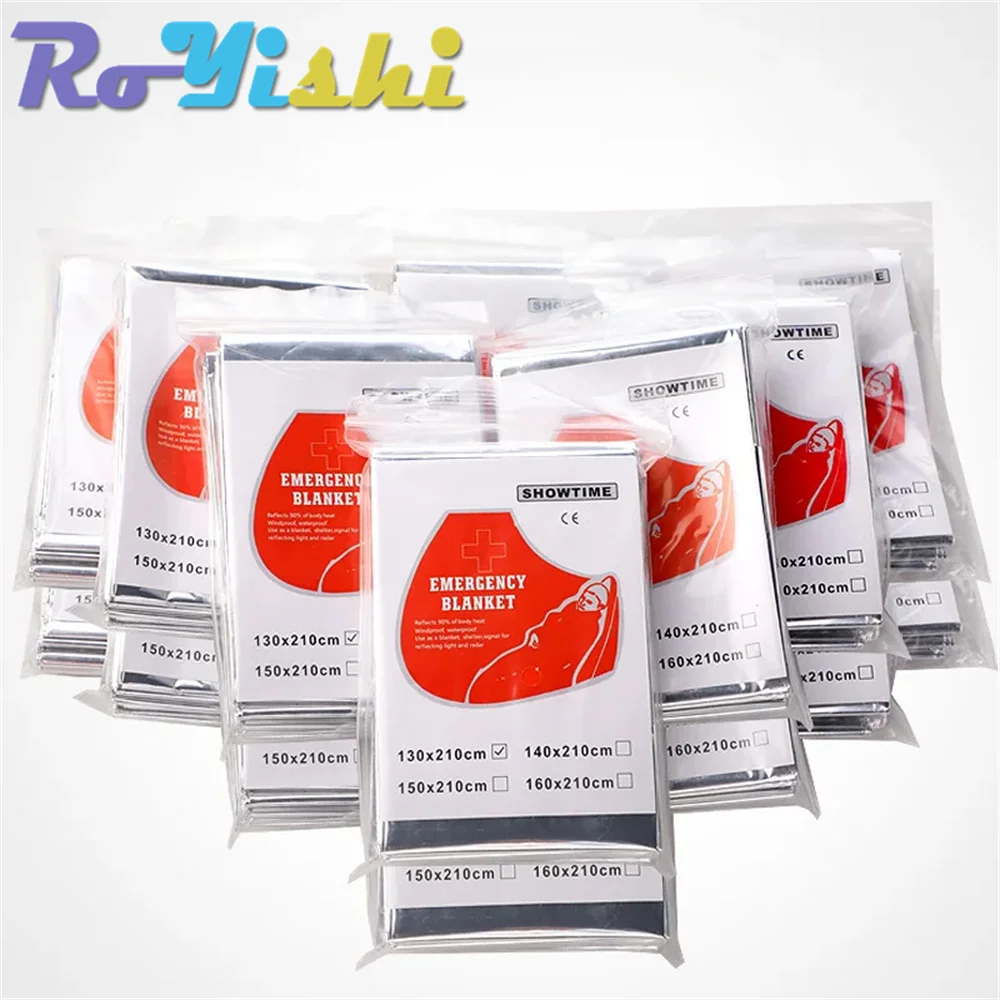 Manta de supervivencia de plata para emergencias al aire libre, 1 piezas, cortina de rescate de primeros auxilios impermeable, lámina térmica militar, 130x210cm - imagen 5