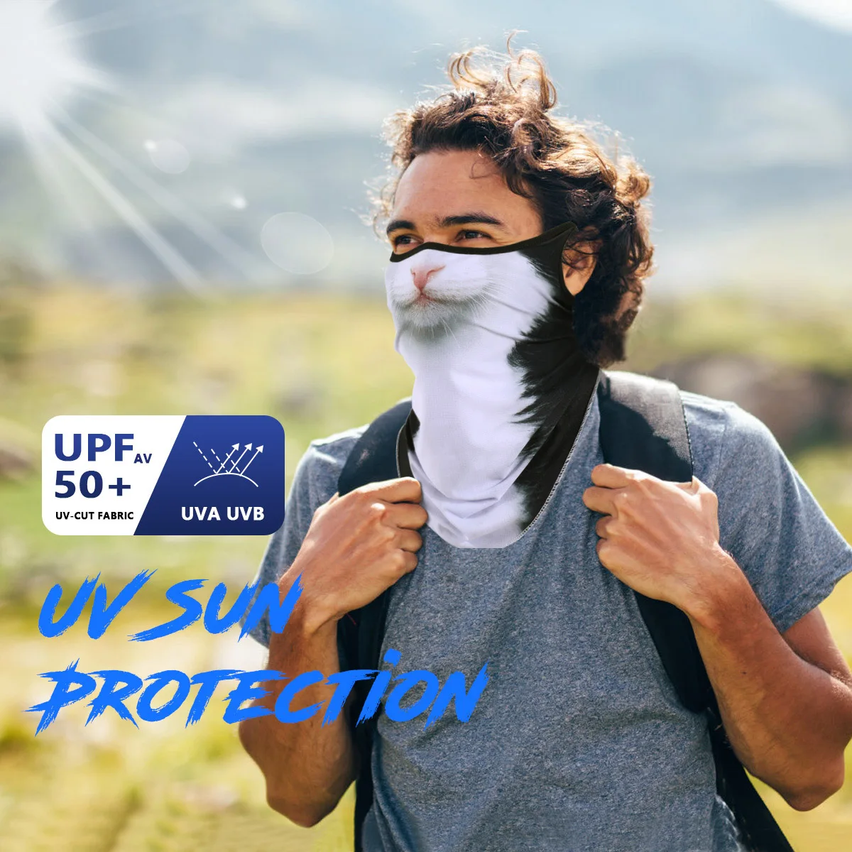 Bufanda mágica de animales en 3D, Bandana transpirable, calentador de cuello, polaina colgante para oreja, deportes al aire libre, máscara facial triangular, pañuelo para el cuello de verano - imagen 3