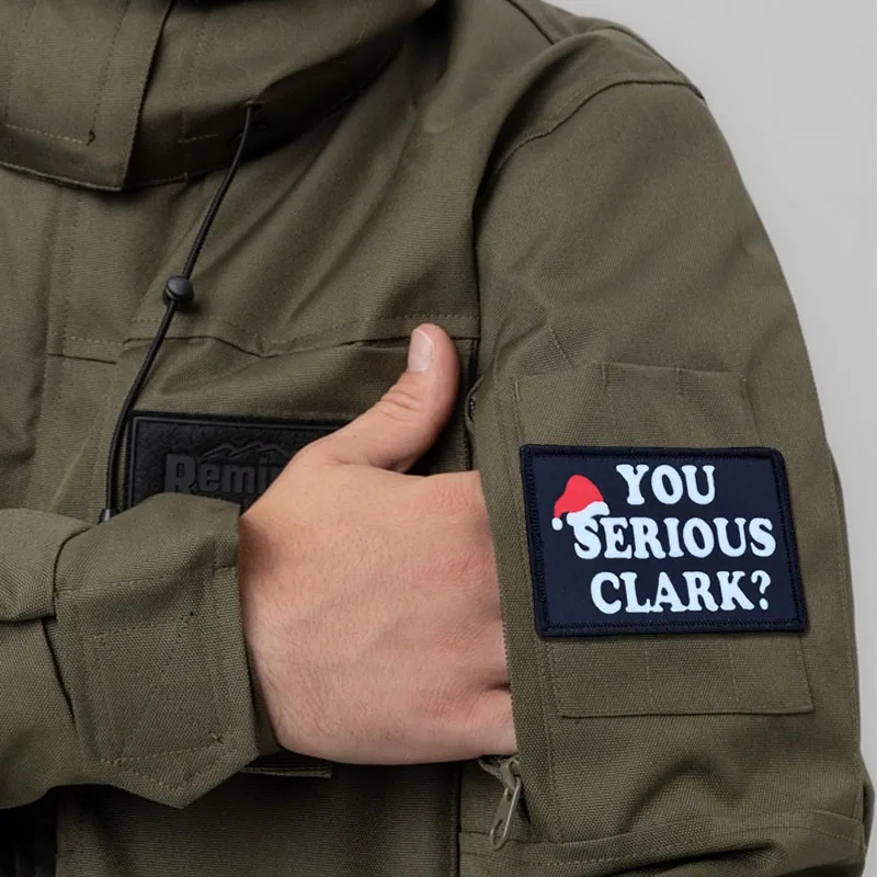 "¿Tu serio?" Parche táctico de moral de Navidad, parches divertidos de gancho y bucle, insignia militar, pegatinas para mochila, brazalete, aplique para casco - imagen 3