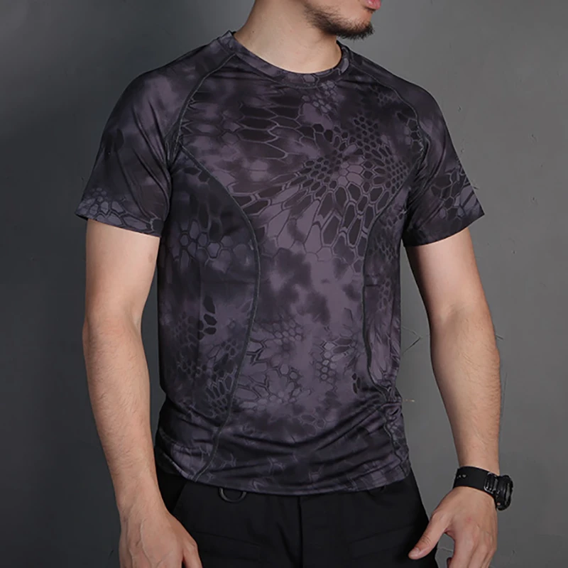 Emersongear, capa Base ajustada de piel táctica, camisetas para correr, pantalones cortos de camuflaje, manga para deportes al aire libre, camiseta que absorbe el sudor para uso diario - imagen 2