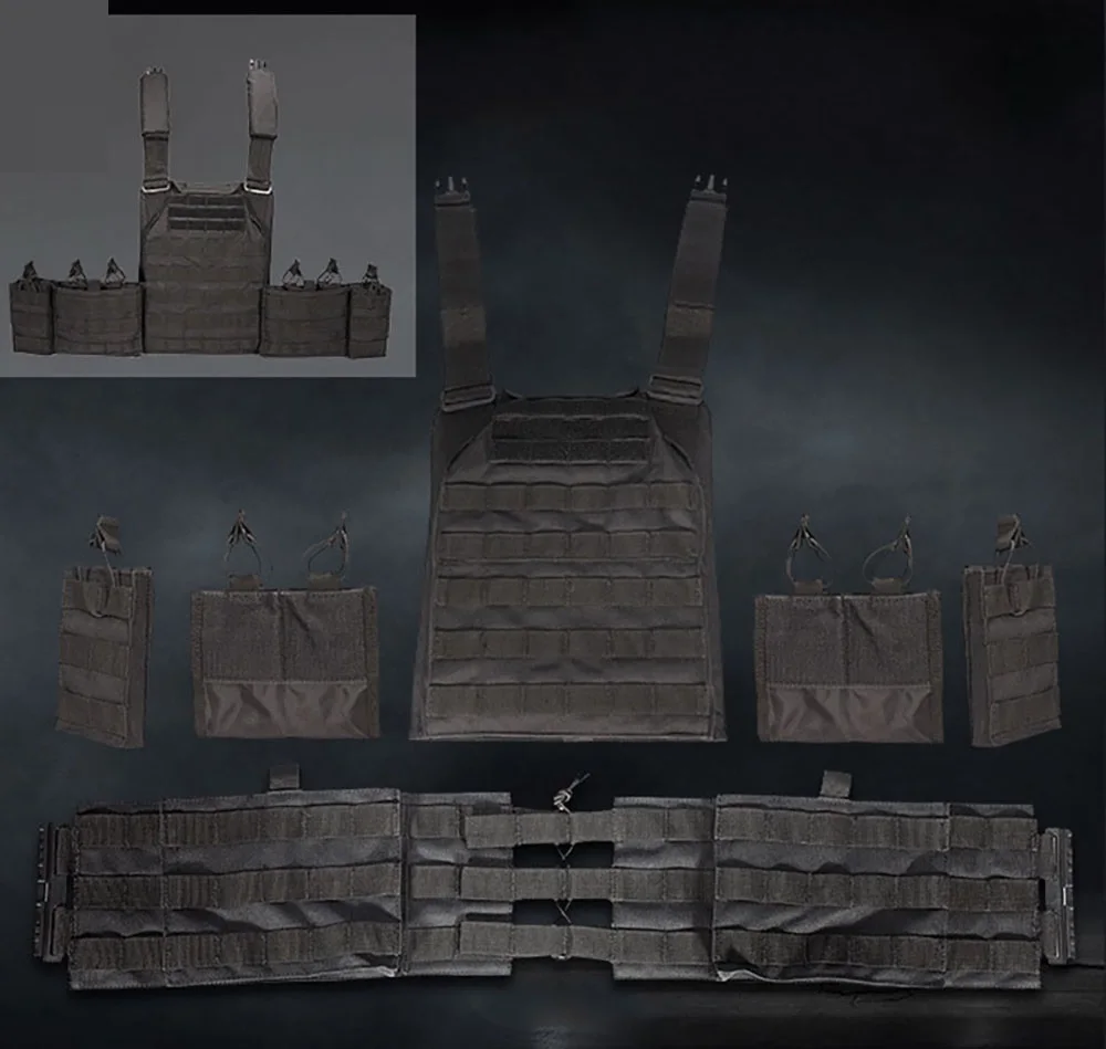 YAKEDA-Chaleco táctico portador de placa de nailon 1000D, chaleco Molle protector ajustable para caza al aire libre, accesorios de combate Airsoft - imagen 5