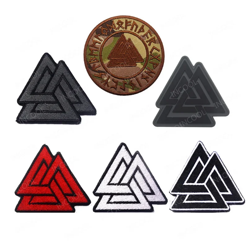 Parches bordados de lobo y brújula vikinga, insignias de hombro de goma de PVC 3D que brillan en la oscuridad táctica reflectante del norte de Europa - imagen 4